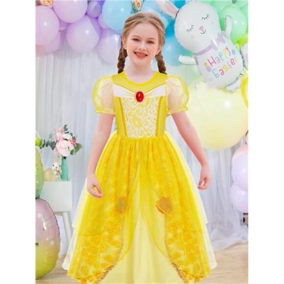 Princess Dress up Clothes for Girls Birthday Fancy Party Halloween Costume - Picture 2 of 8